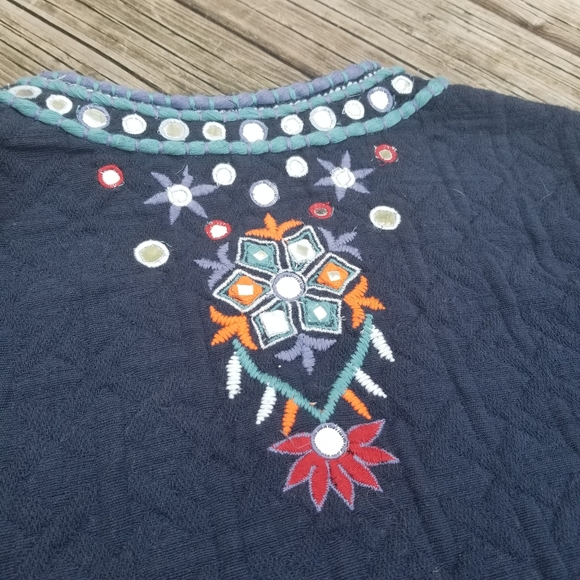 Vintage Temperance Navy Blue Quilted Jewelled Blazer, Size M - Picture 8 of 12